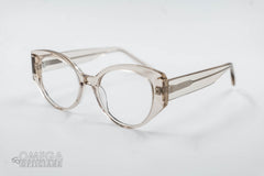 clear, oversized cat-eye