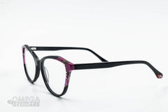 Cat-Eye Allure in Black & Plum Flora