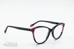 Cat-Eye Allure in Black & Plum Flora