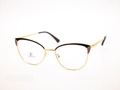 Elegant Gold &amp; Black Cat-Eye Optical Frame