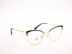 Elegant Gold &amp; Black Cat-Eye Optical Frame