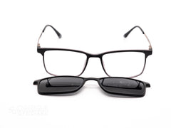 Clip-On Optical Frame with Sunglass Attachment