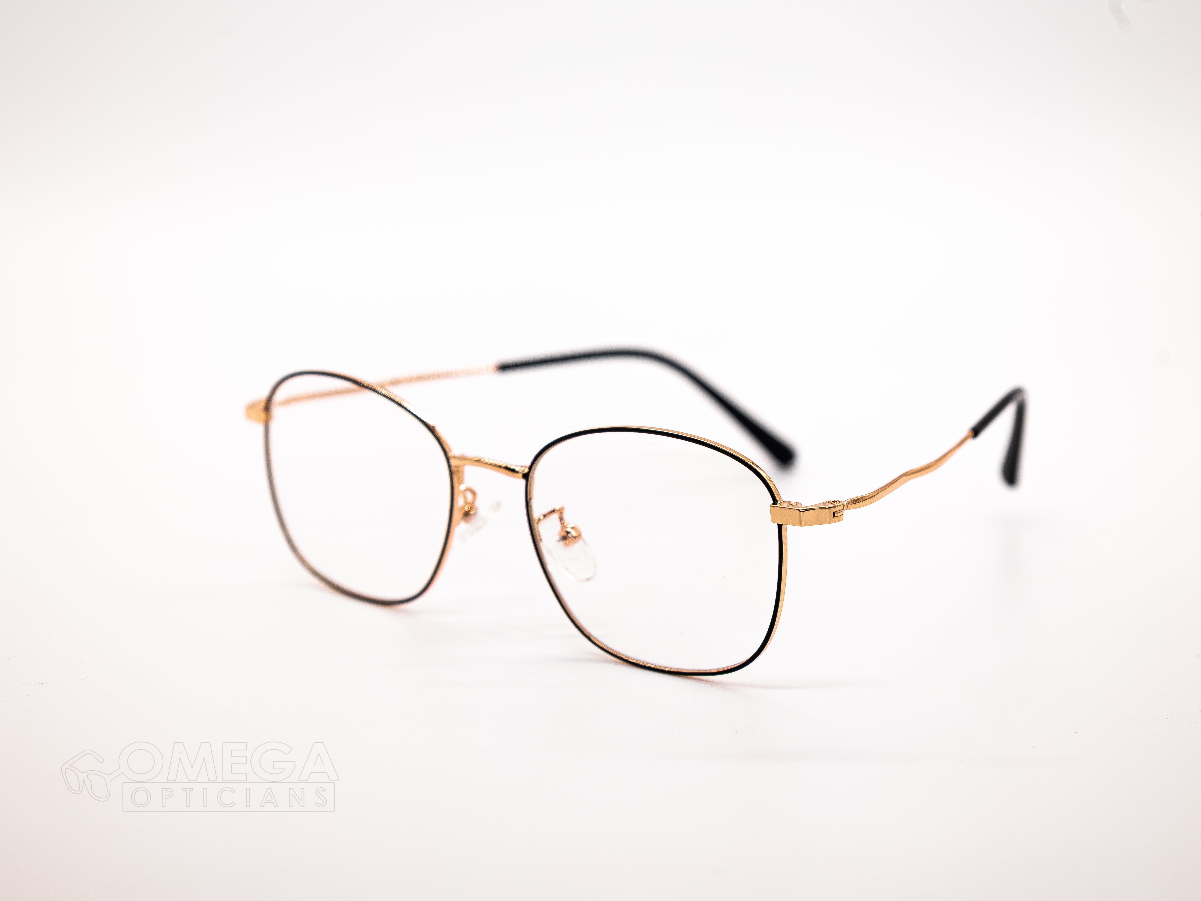 Premium Omega Geometric Metal Optical Frame