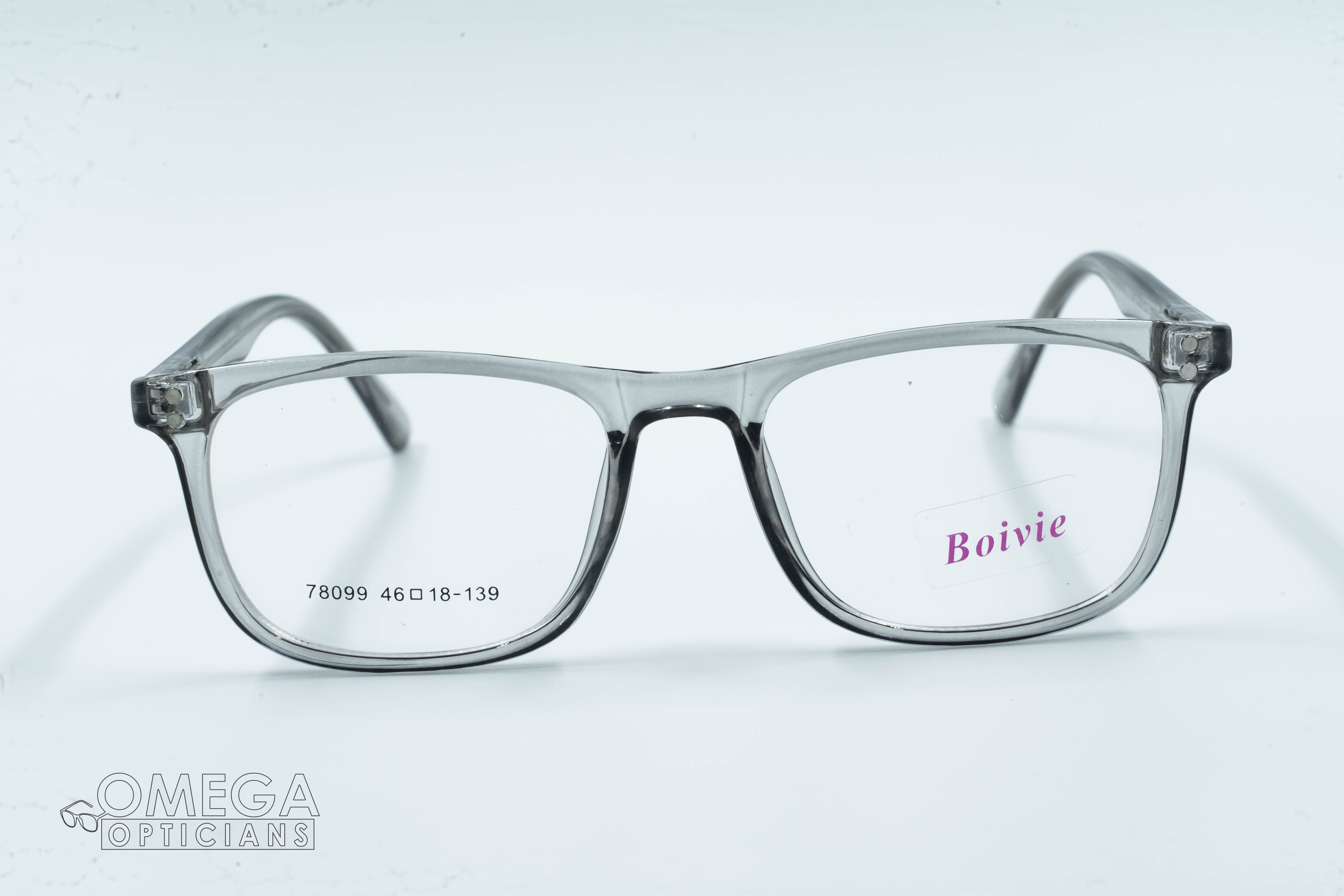 Boivie 78099 – Crystal Gray Rectangular Acetate Frame