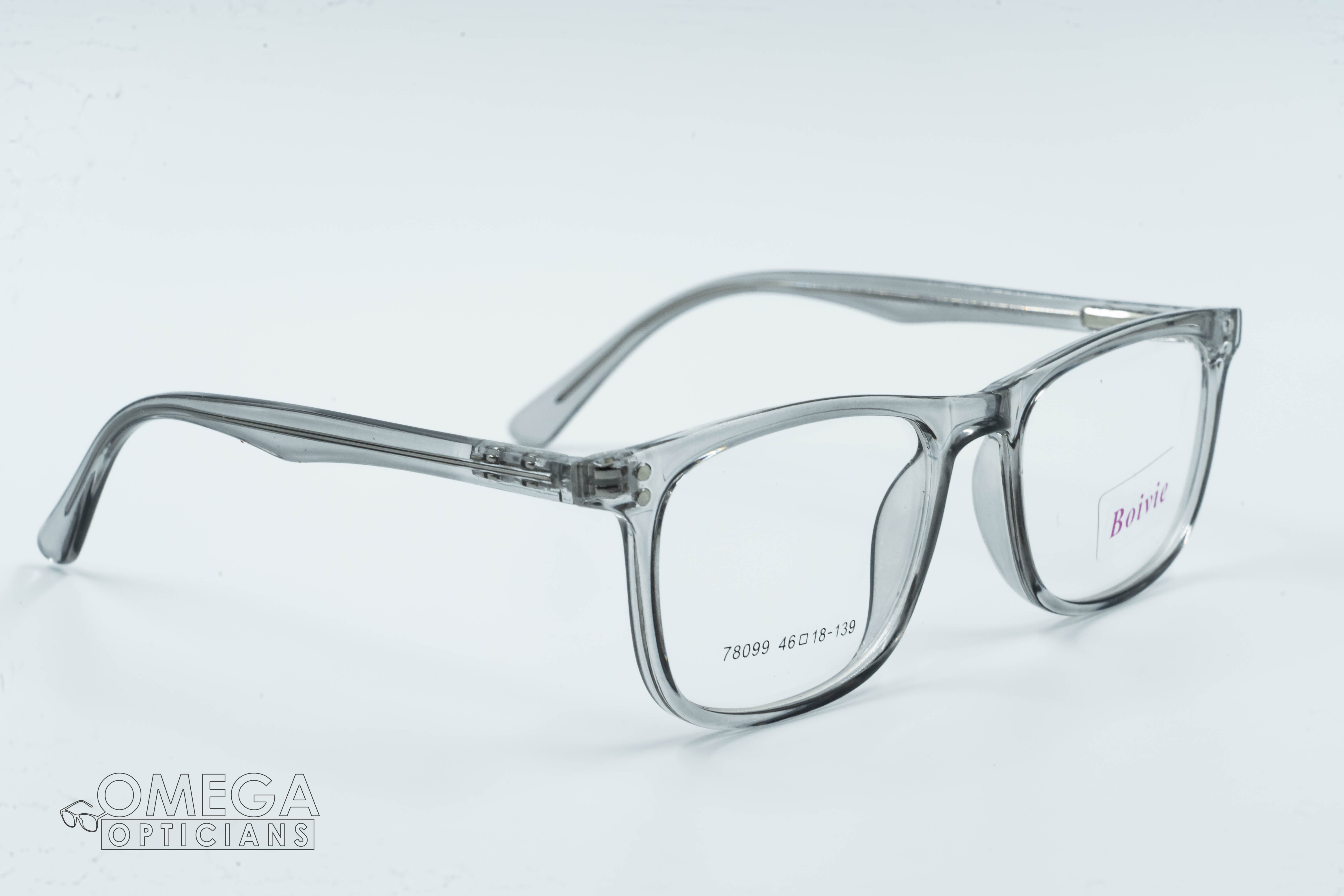 Boivie 78099 – Crystal Gray Rectangular Acetate Frame