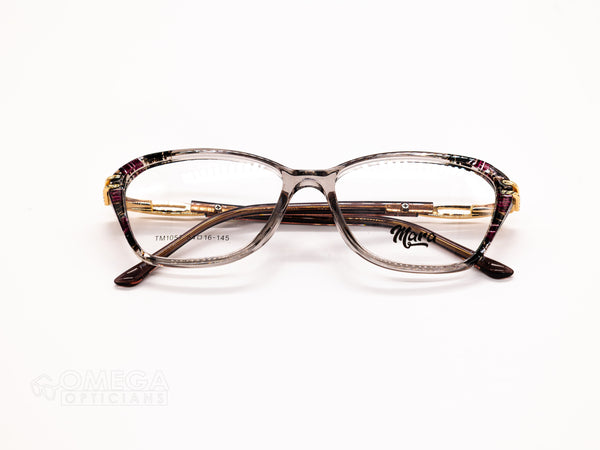 Mara TM1057 Elegant Striped Cat-Eye Optical Frame