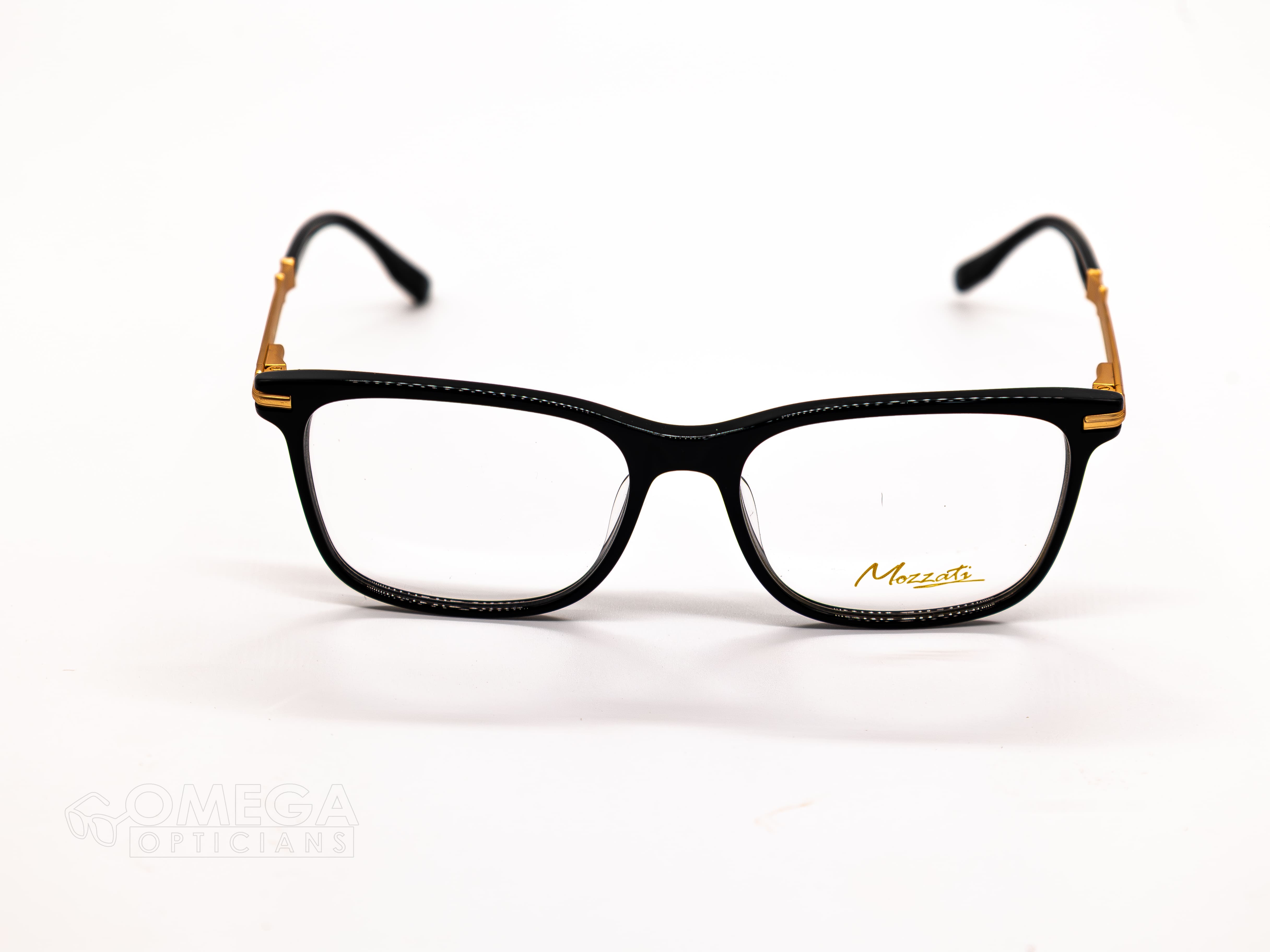 Mozzati Classic Black &amp; Gold Rectangular Optical Frame