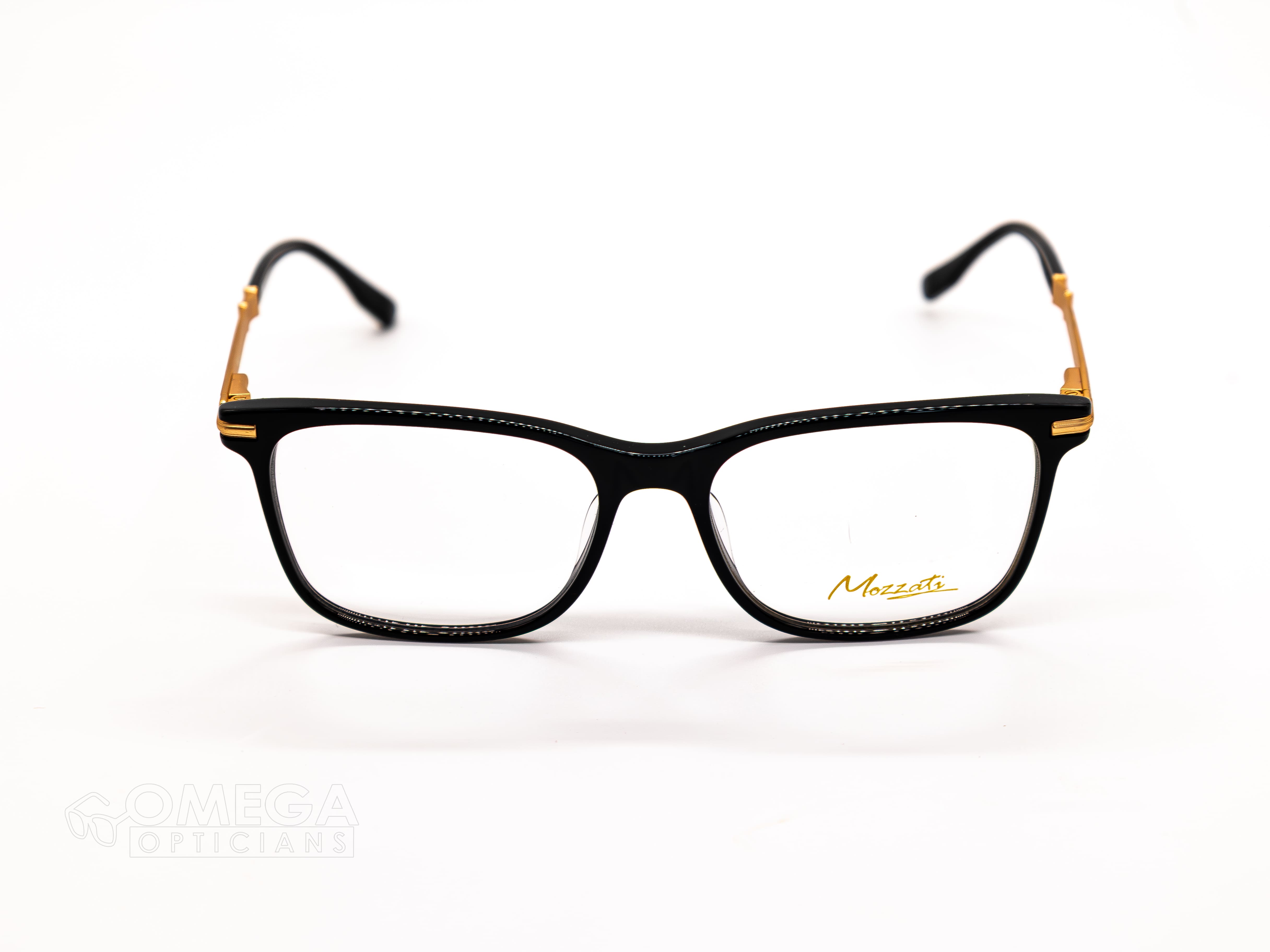 Mozzati Classic Black &amp; Gold Rectangular Optical Frame