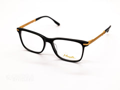 Mozzati Classic Black &amp; Gold Rectangular Optical Frame