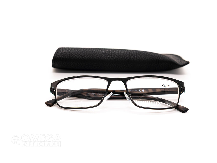 Half-Rim Metal Reading Glasses