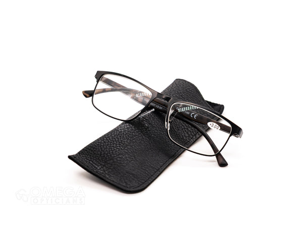 Half-Rim Metal Reading Glasses
