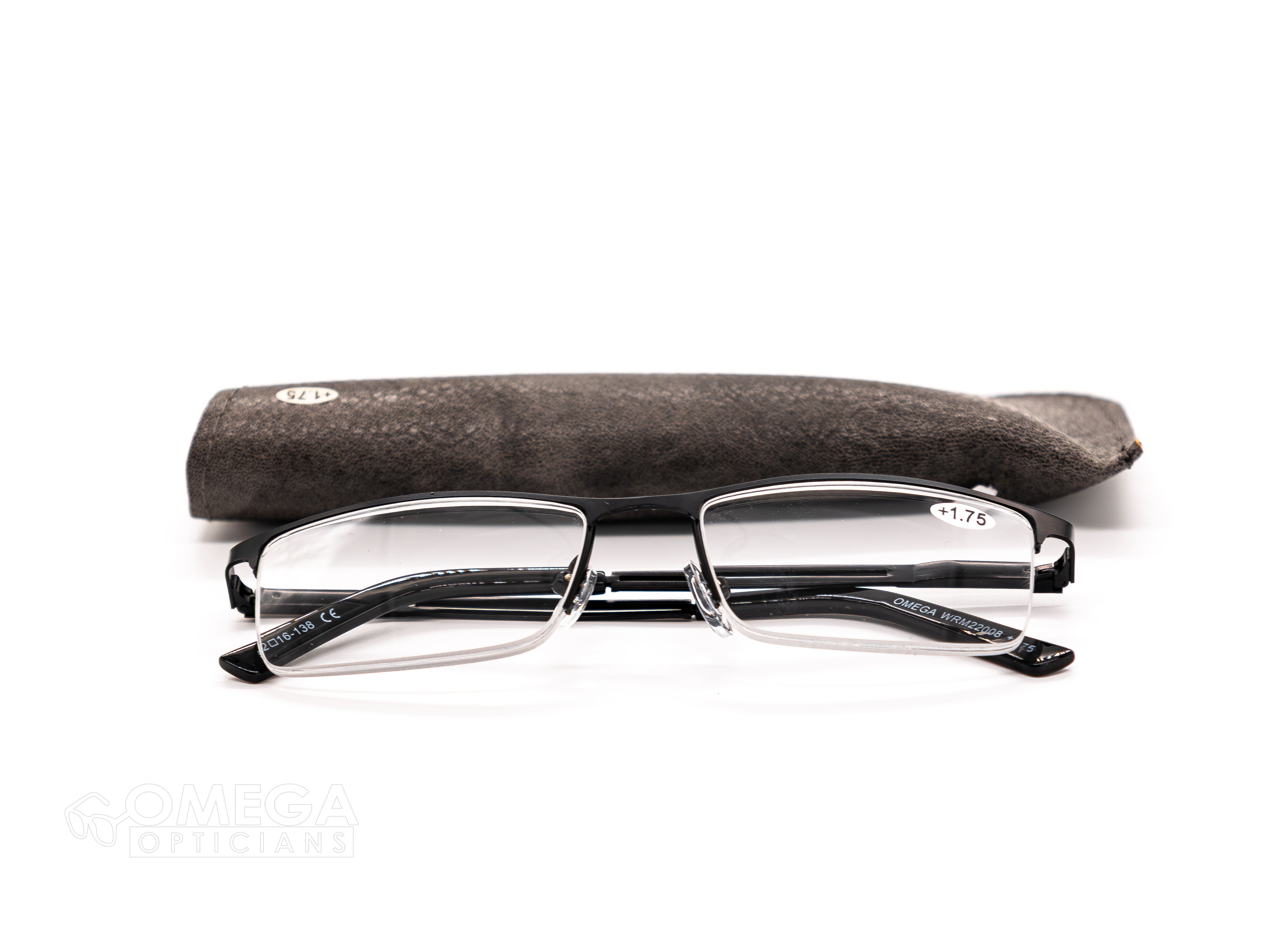 Half-Rim Metal Reading Glasses