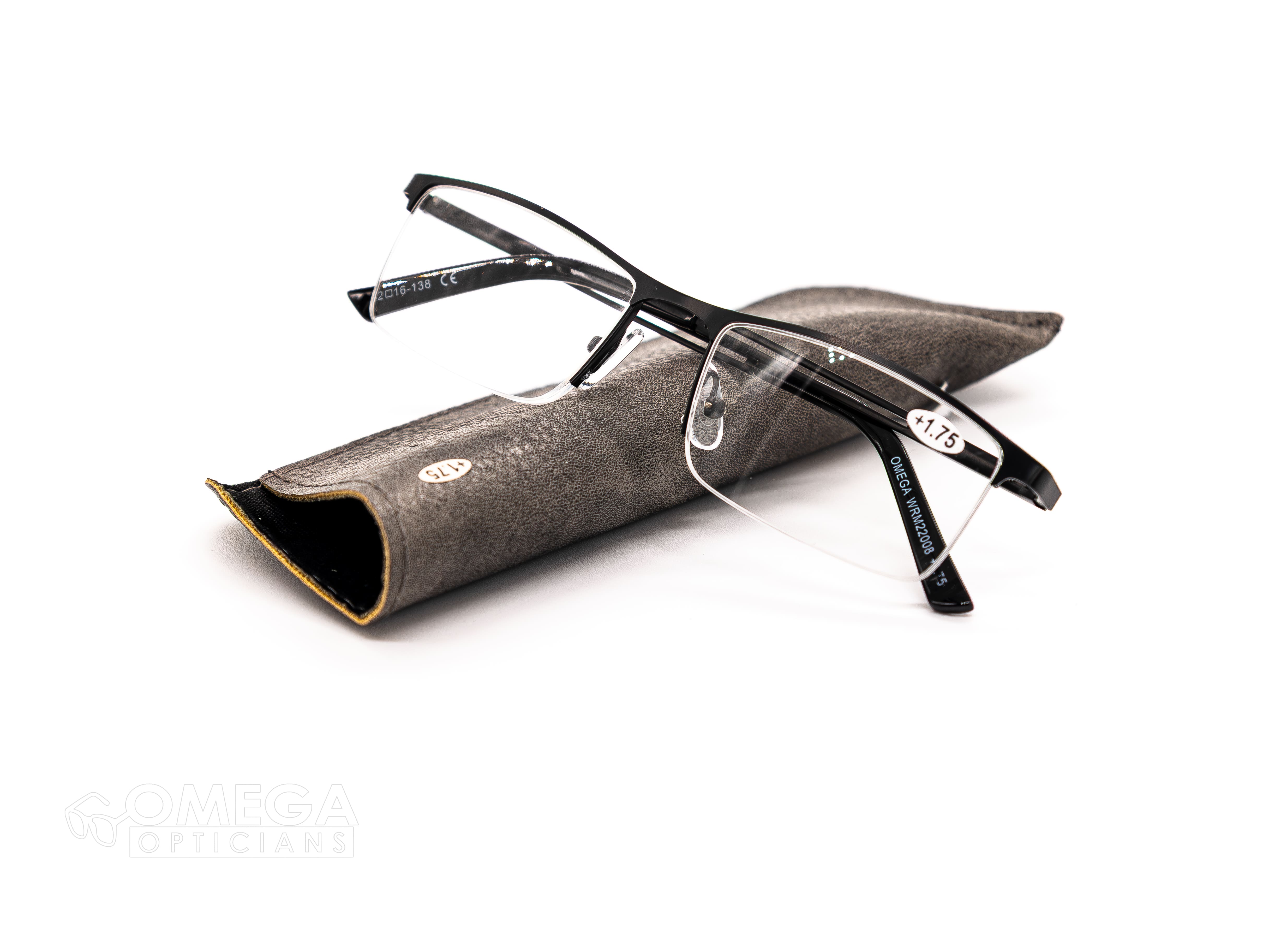 Half-Rim Metal Reading Glasses