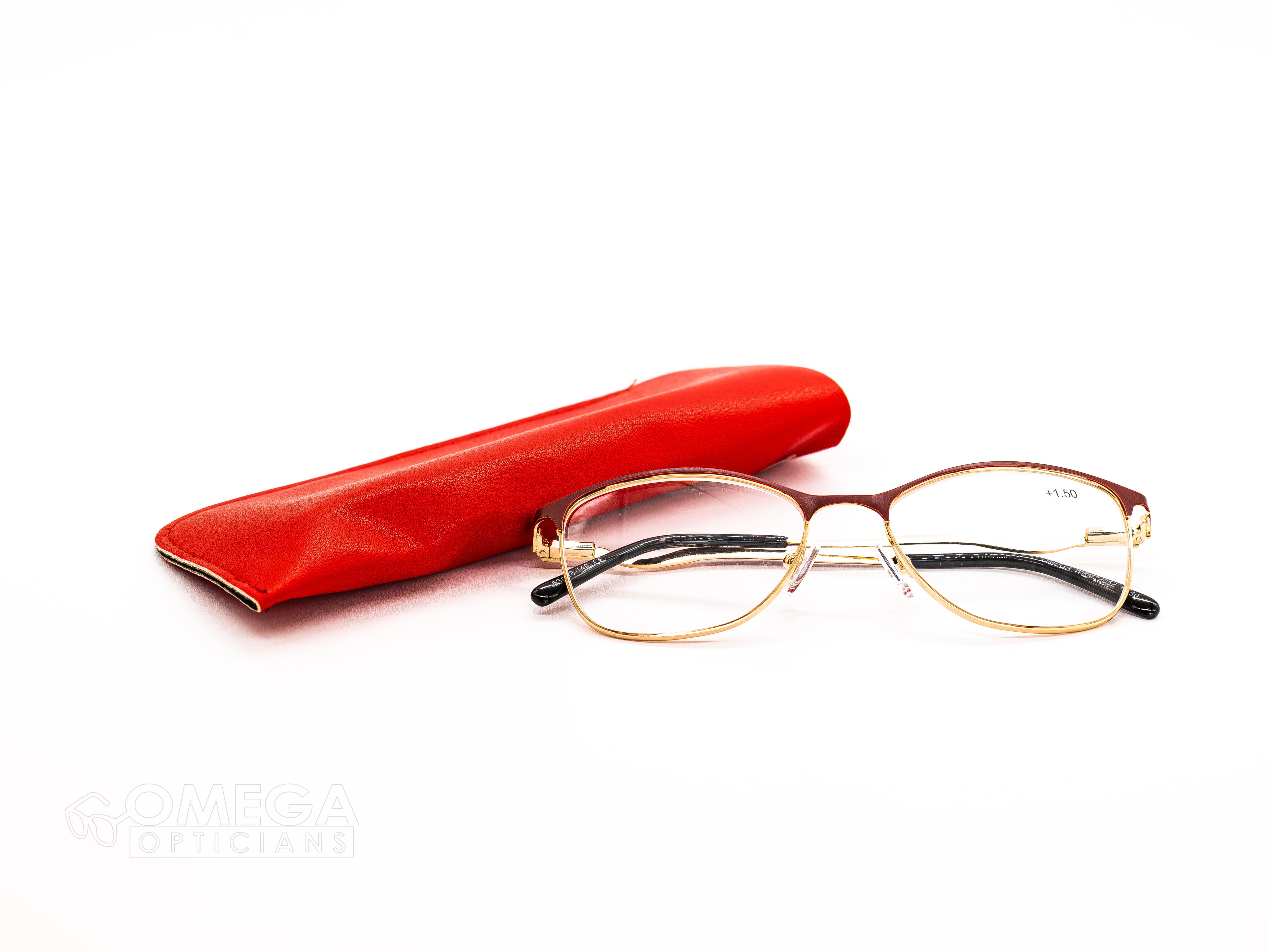 Classic Gold Half-Rim Metal Reading Glasses (+1.50)