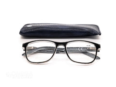 Classic Black & Clear Rectangular Reading Glasses (+3.25)