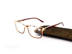 Classic Brown Pattern Rectangular Reading Glasses (+2.75)