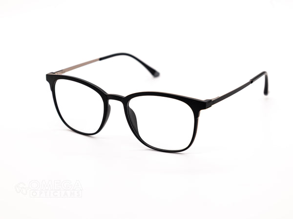 Classic Black Frame with Magnetic Clip-On Sunglasses