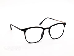 Classic Black Frame with Magnetic Clip-On Sunglasses