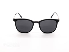 Classic Black Frame with Magnetic Clip-On Sunglasses