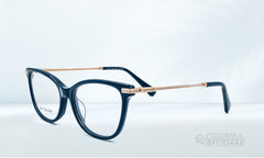 Swarovski Elegant Eyeglass Frame – Midnight Blue with Rose Gold Detail